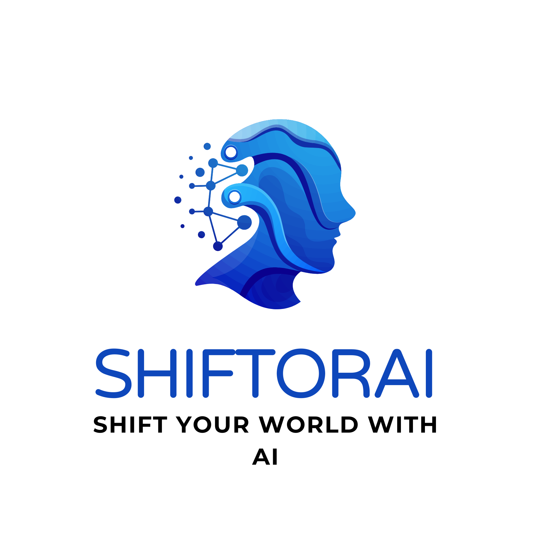 blue modern computer technology logo